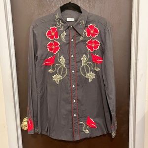 Tasha Polizzi Embroidered Western Button Down Shirt L